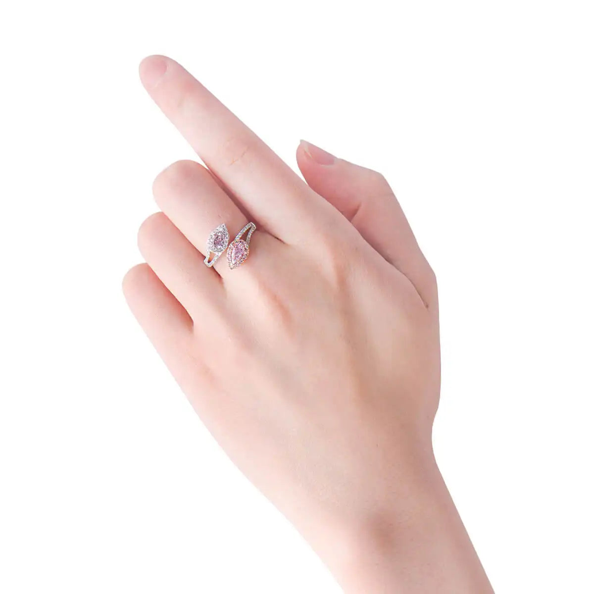 1.43ct Pear Cut Fancy Light Pink Diamond Ring