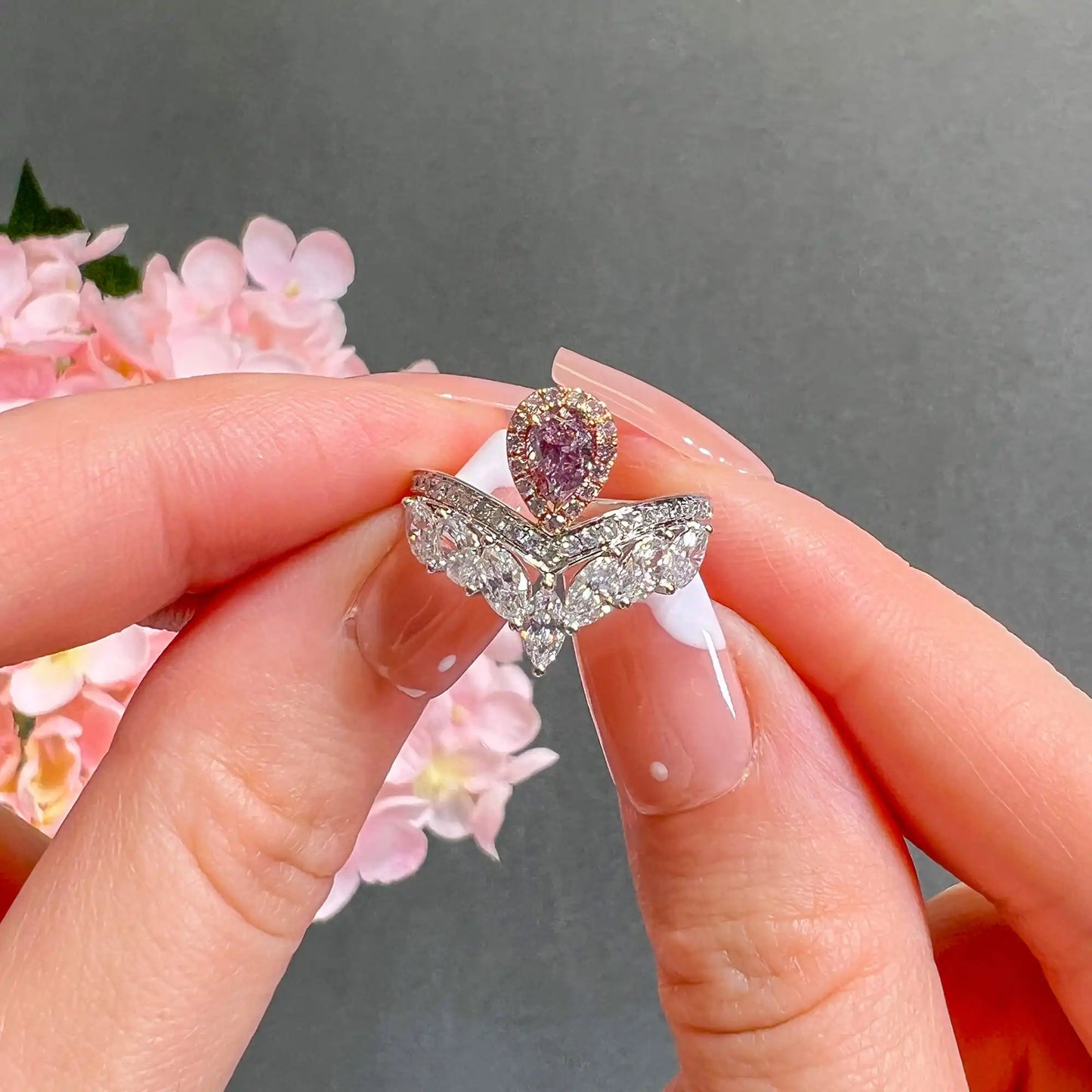 1.68ct Fancy Purplish Pink Diamond Ring