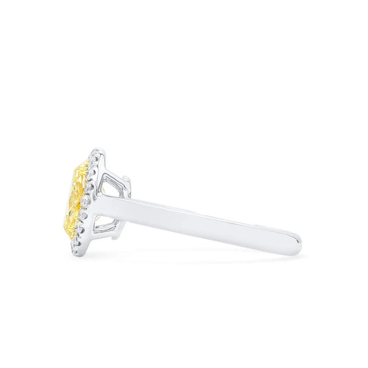 1.71ct Oval Cut Fancy Yellow Diamond Ring