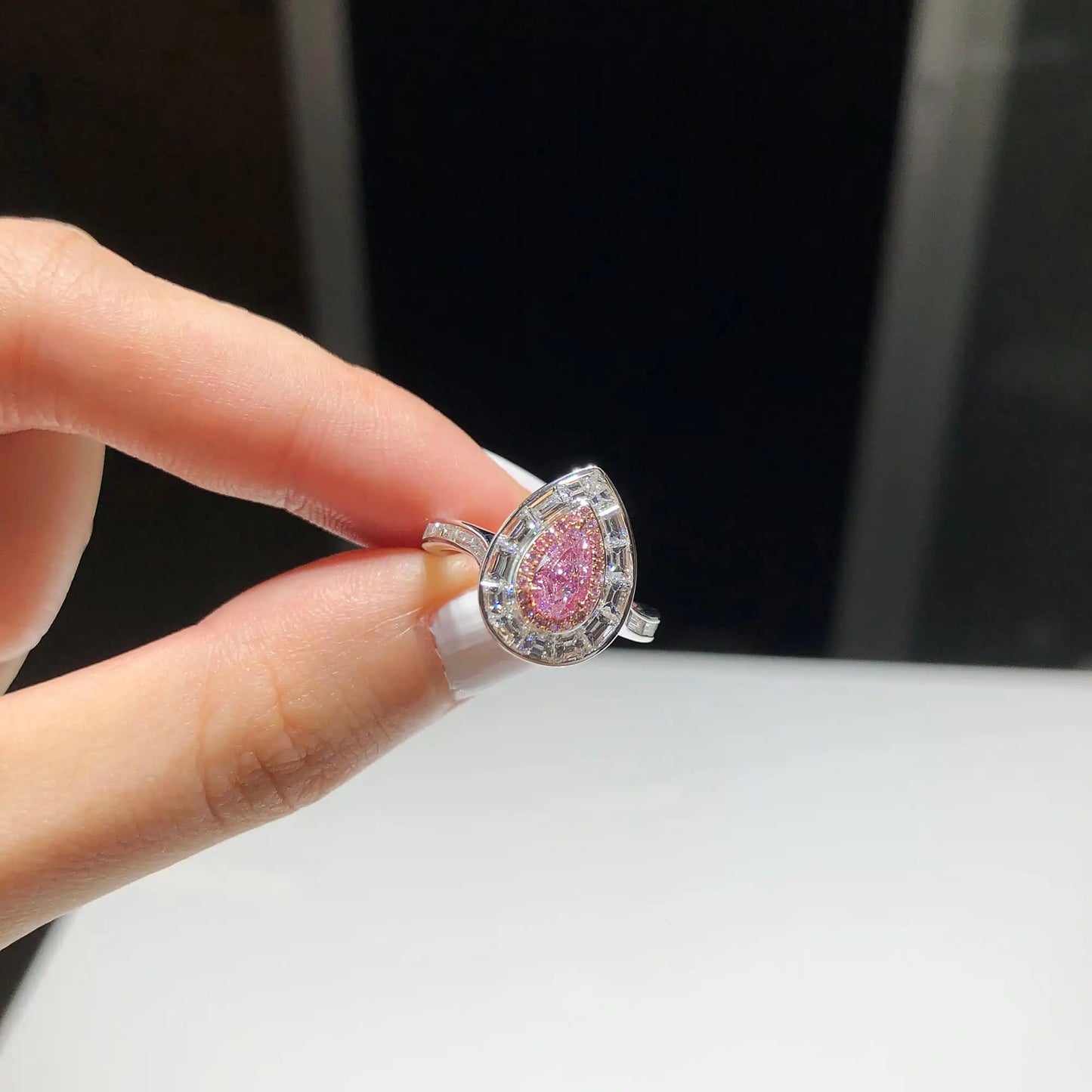 1.84ct Fancy Light Pink Diamond Ring