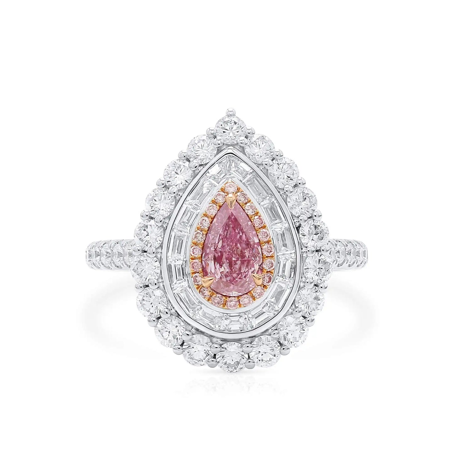 1.93ct Pear Cut Fancy light Pink Diamond Ring