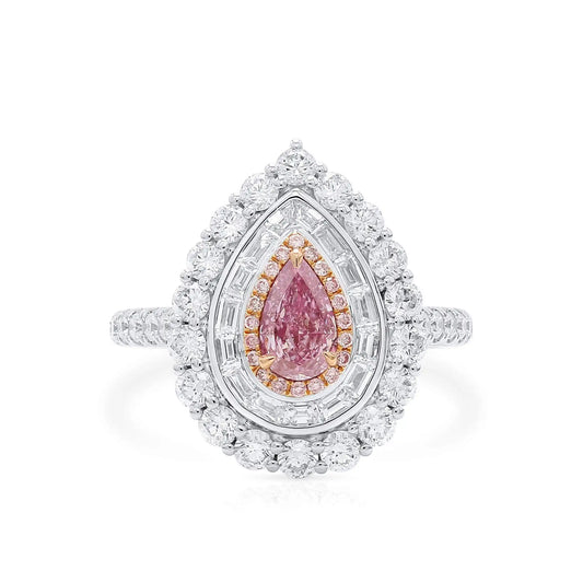 1.93ct Pear Cut Fancy light Pink Diamond Ring
