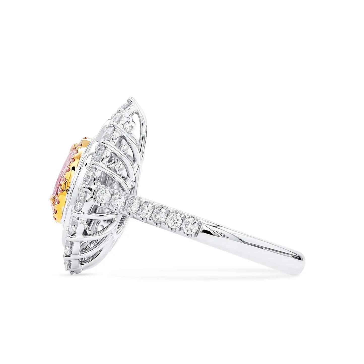 1.93ct Pear Cut Fancy light Pink Diamond Ring