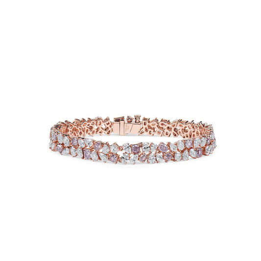10.67ct Fancy Pink And White Diamond Bracelet