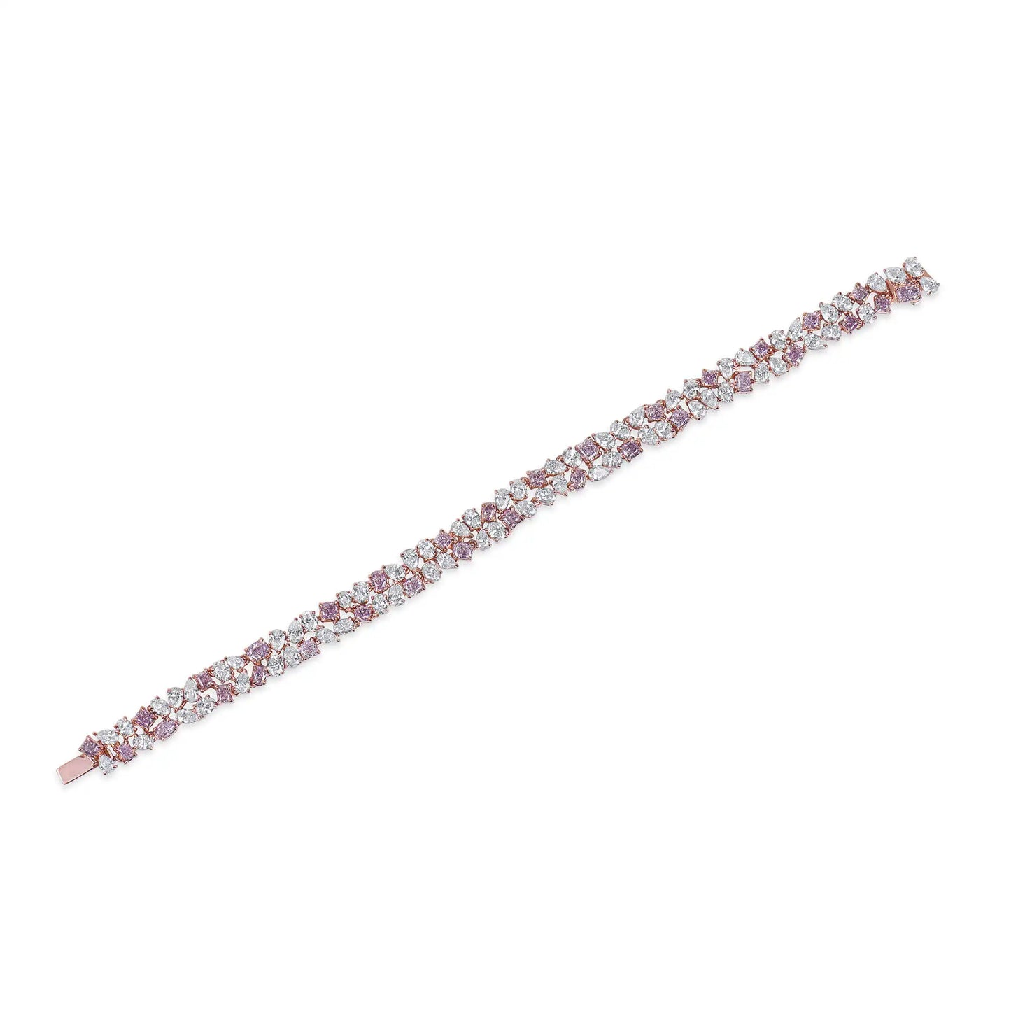 10.67ct Fancy Pink And White Diamond Bracelet