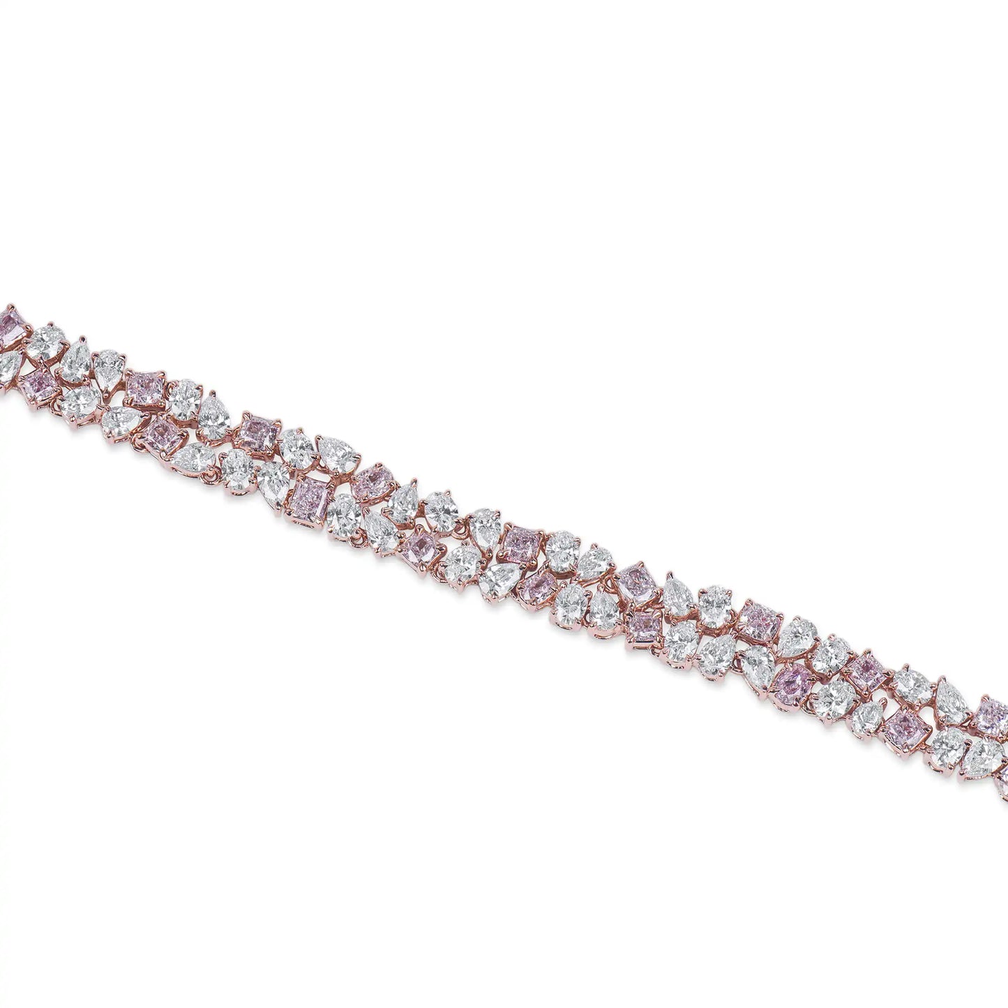 10.67ct Fancy Pink And White Diamond Bracelet