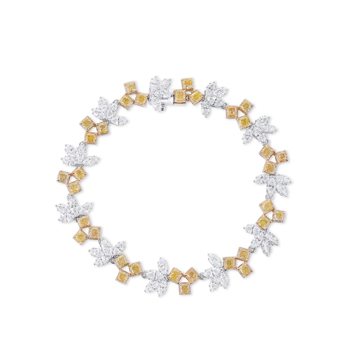 10.68ct Fancy Yellow And White Diamond Bracelet