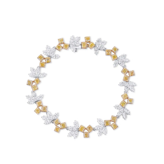 10.68ct Fancy Yellow And White Diamond Bracelet