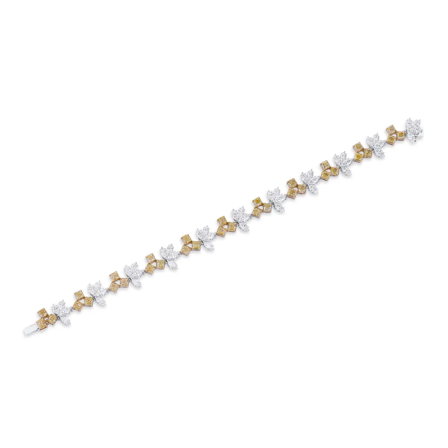 10.68ct Fancy Yellow And White Diamond Bracelet