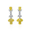 Orecchino pendente con diamanti rosa chiaro e bianchi da 10,97 ct