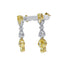 Orecchino pendente con diamanti rosa chiaro e bianchi da 10,97 ct