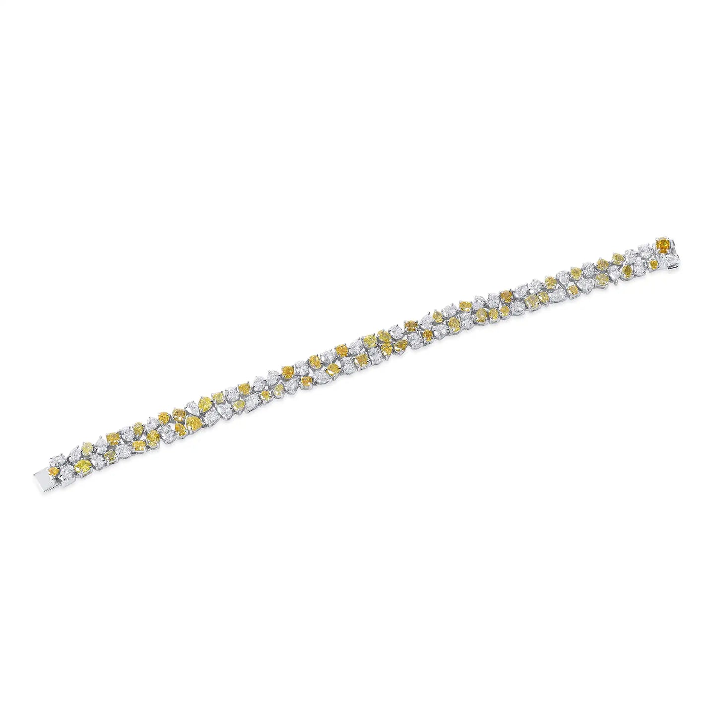 14.65ct Fancy Yellow And White Diamond Bracelet