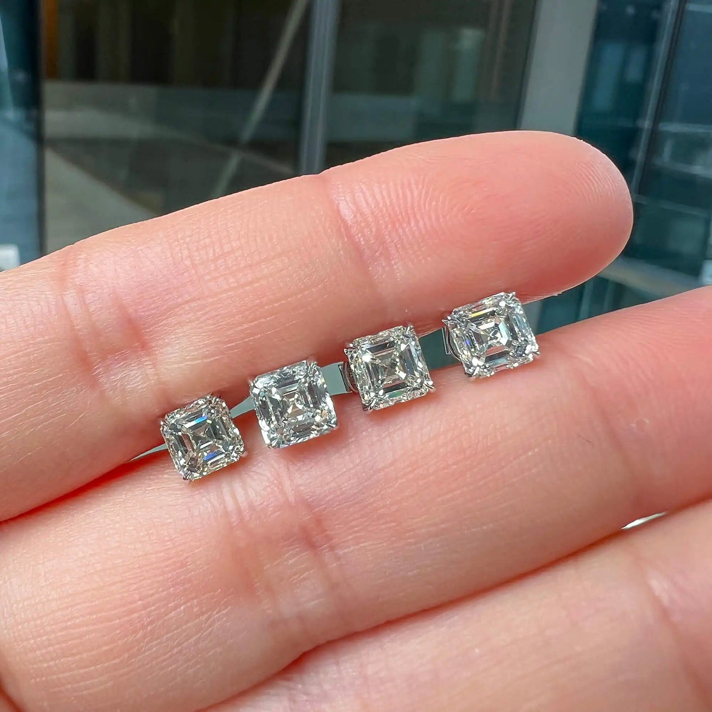 2.02ct White Cushion Cut Diamond Earring