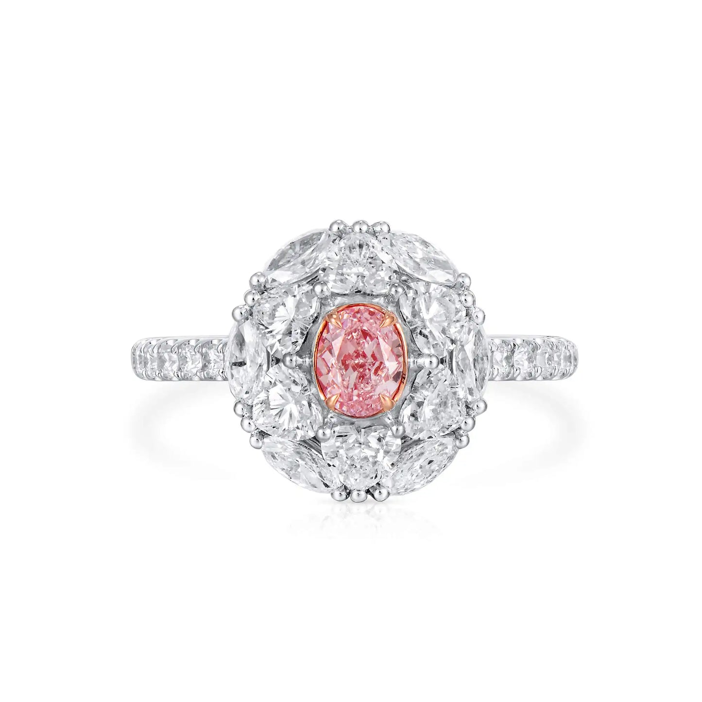 2.04ct Oval Cut Fancy-Light Pink Diamond Ring