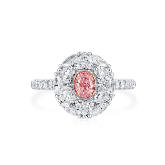 2.04ct Oval Cut Fancy-Light Pink Diamond Ring