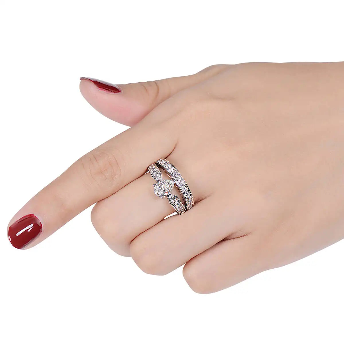 2.13ct Pear Cut White Diamond Ring