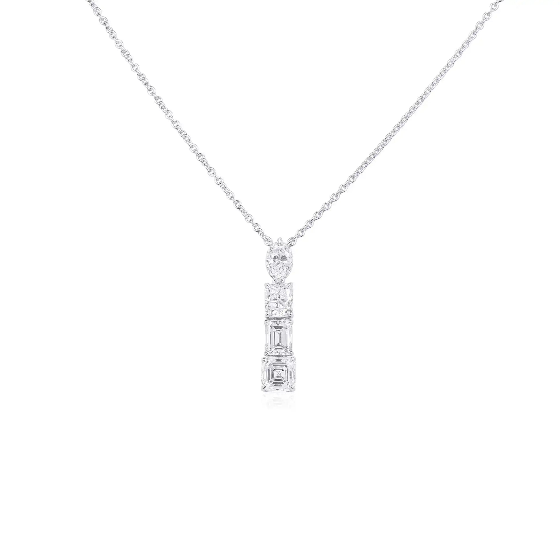 latest unique real emerald princess pear cut diamond pendent for women