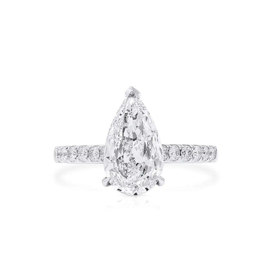 2.28ct Pear Cut White Diamond Ring