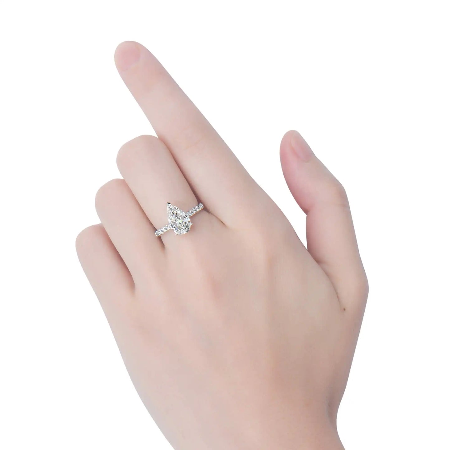 2.28ct Pear Cut White Diamond Ring