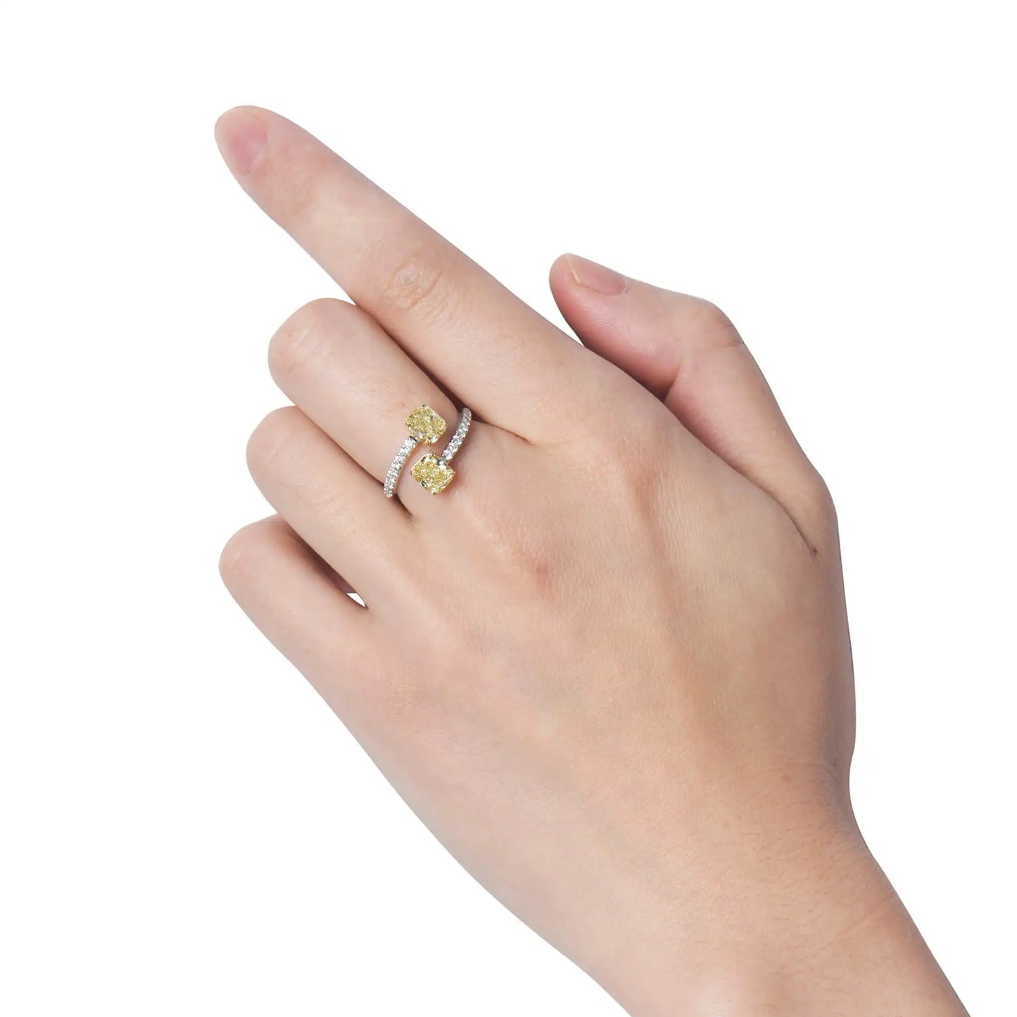 2.28 Radiant Cut Fancy-Colored Light-Yellow Diamond Ring