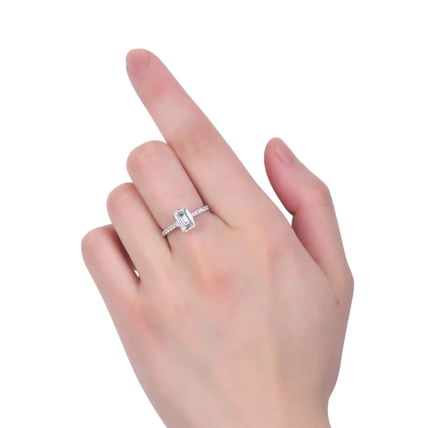 2.48ct Emerald Cut White Diamond Ring