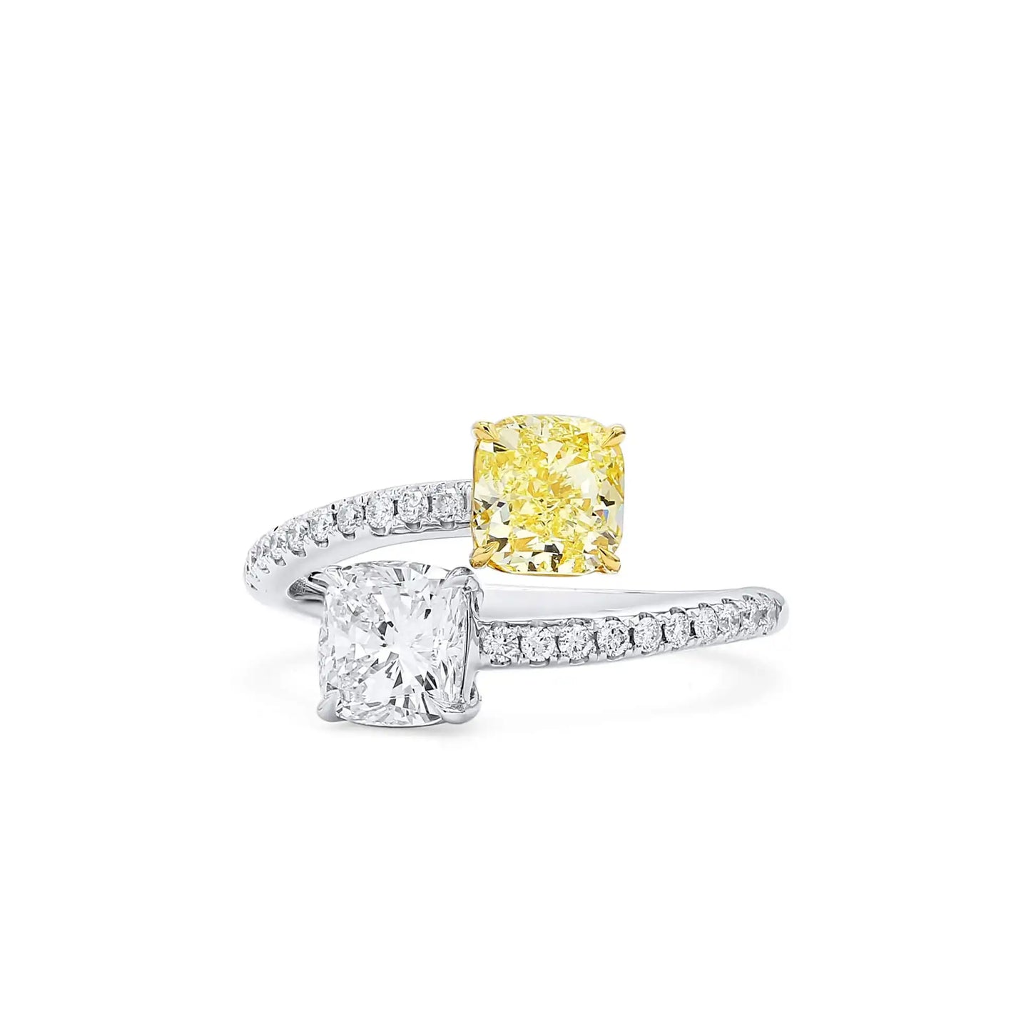 2.30ct Cushion Cut Fancy Yellow Diamond Ring