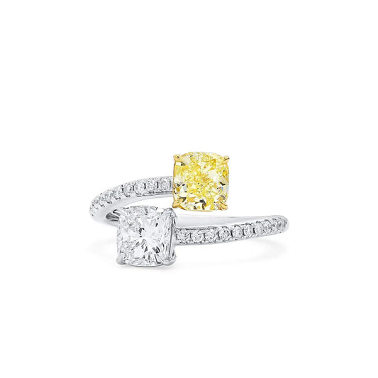 2.30ct Cushion Cut Fancy Yellow Diamond Ring