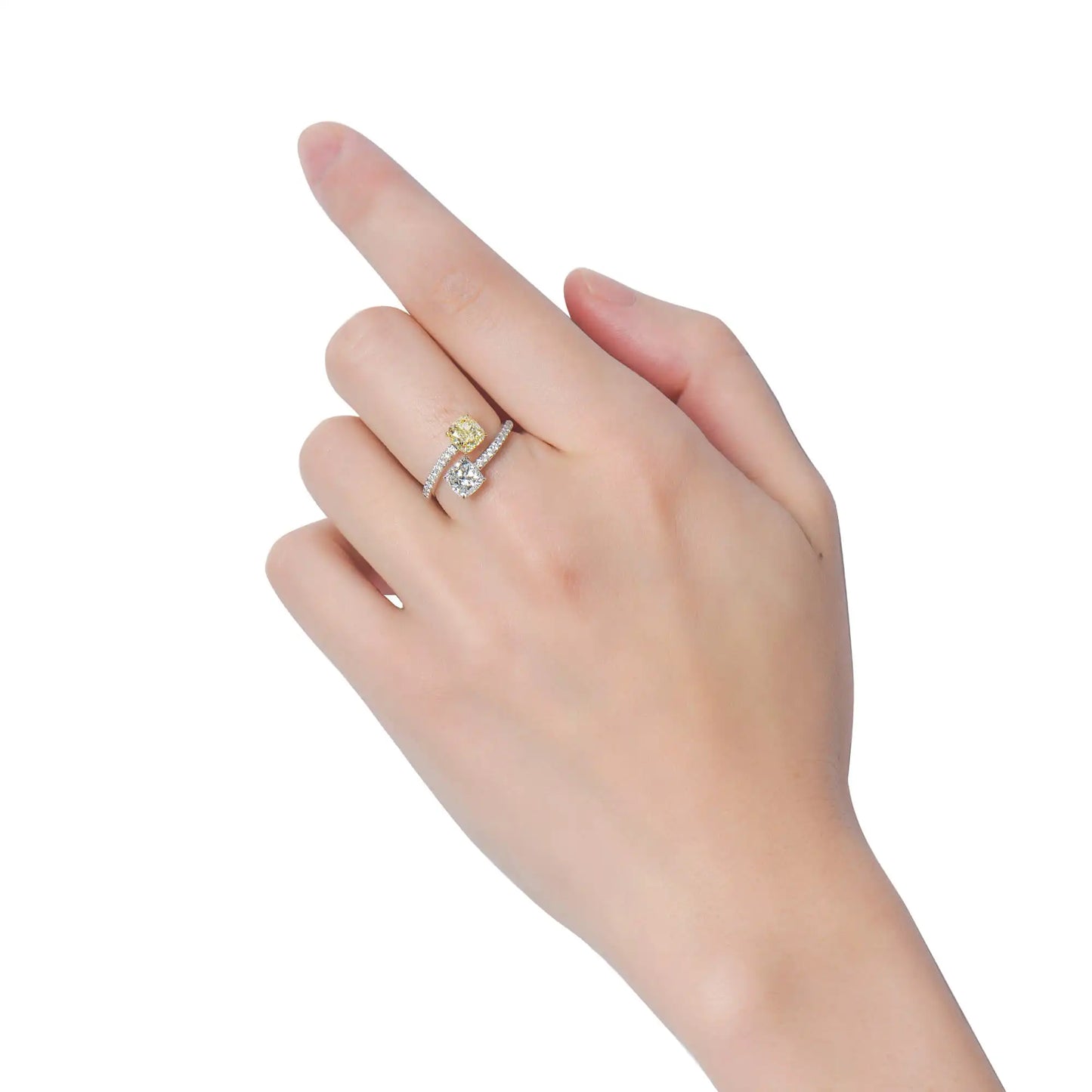 2.30ct Cushion Cut Fancy Yellow Diamond Ring