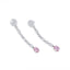 Orecchino pendente con diamanti rosa chiaro e bianchi da 2,58 ct