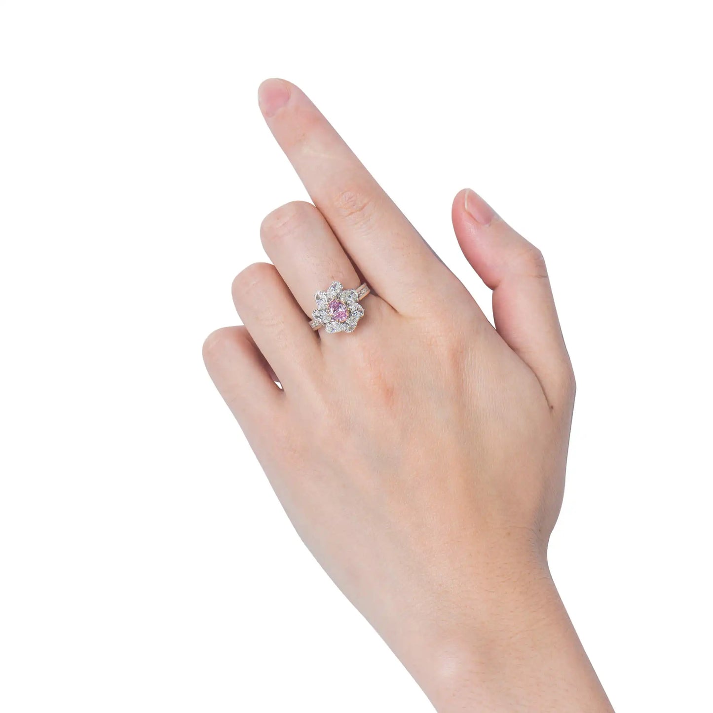 2.80ct Oval Cut Fancy-Light Pink Diamond Ring