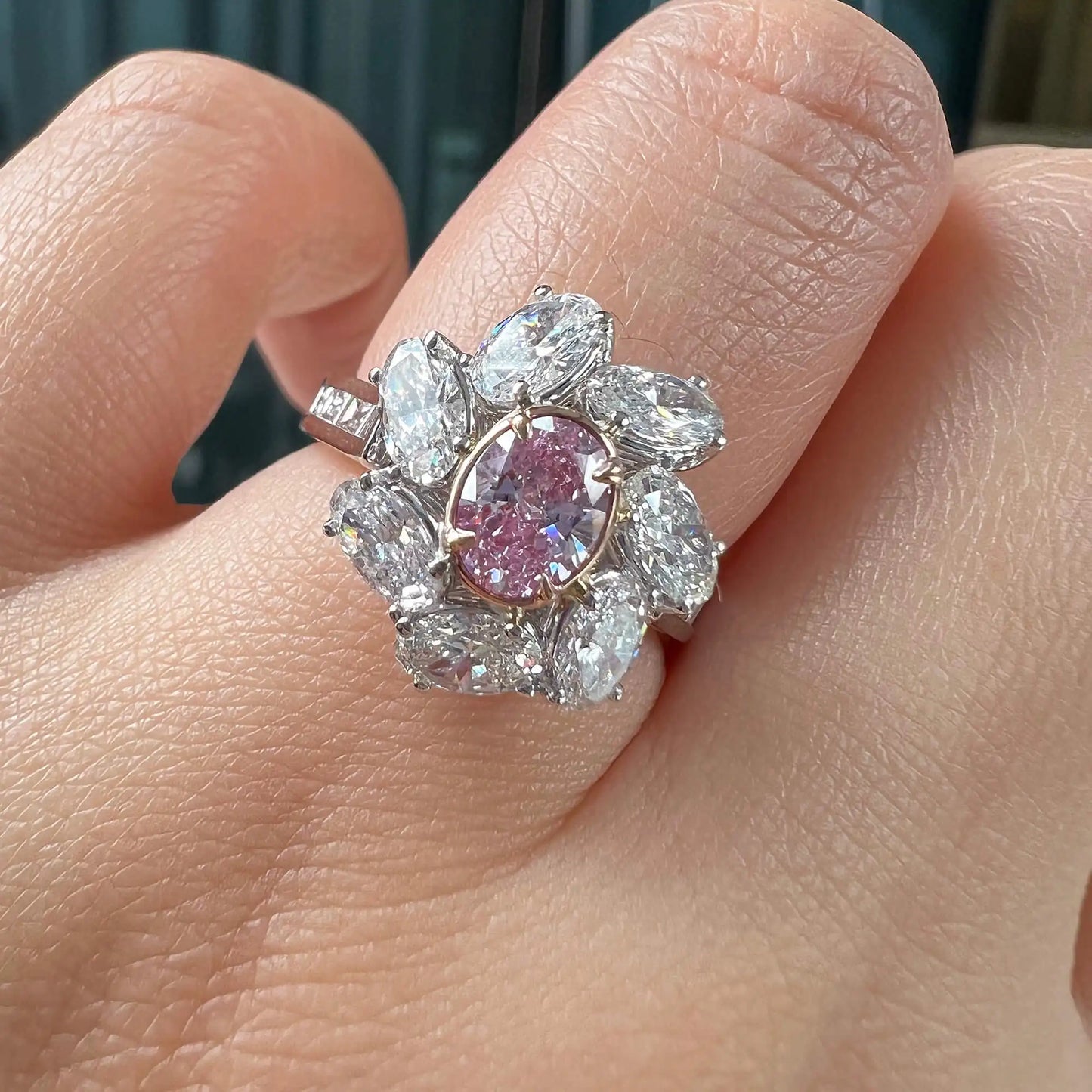 2.80ct Oval Cut Fancy-Light Pink Diamond Ring