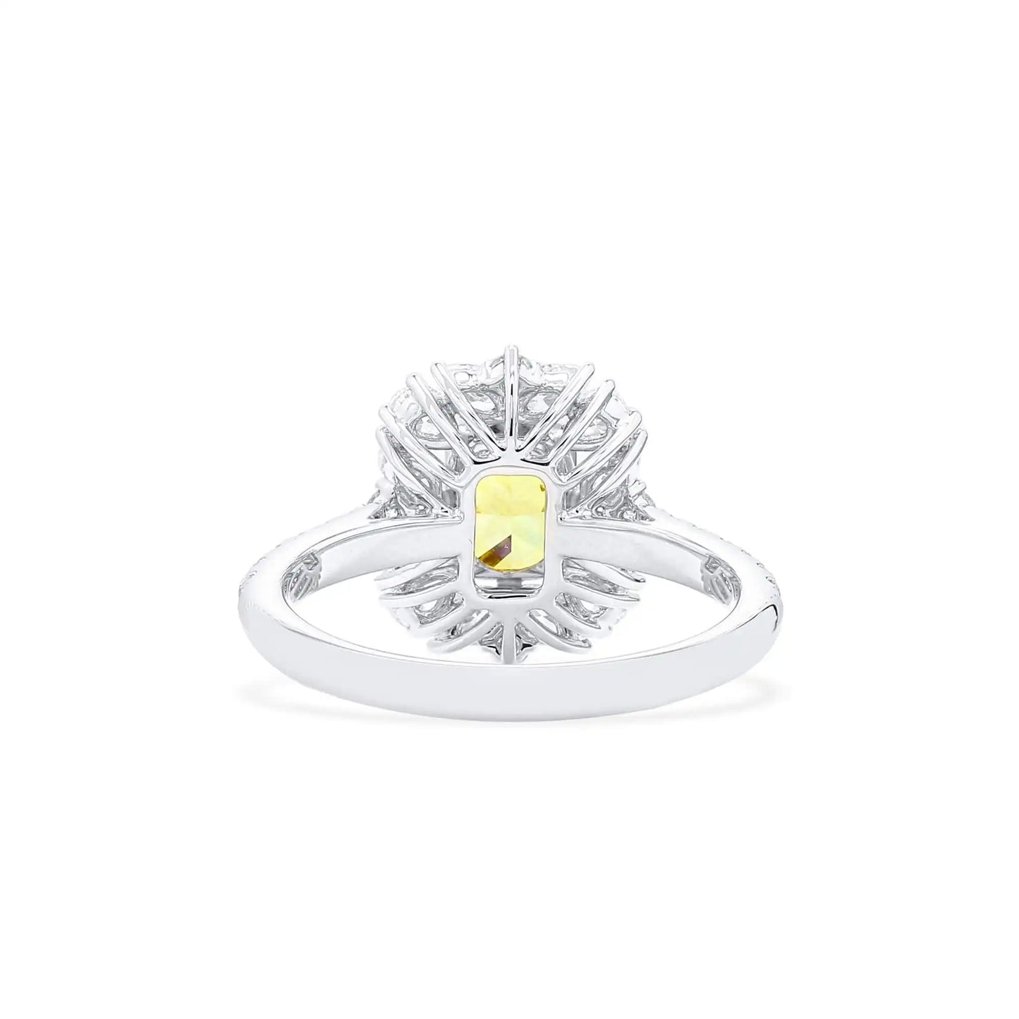 2.91 Radiant Cut Fancy-Colored Yellow Diamond Ring