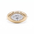 East West Marquise Cut Lab Grown Diamond Dome Engagement Ring