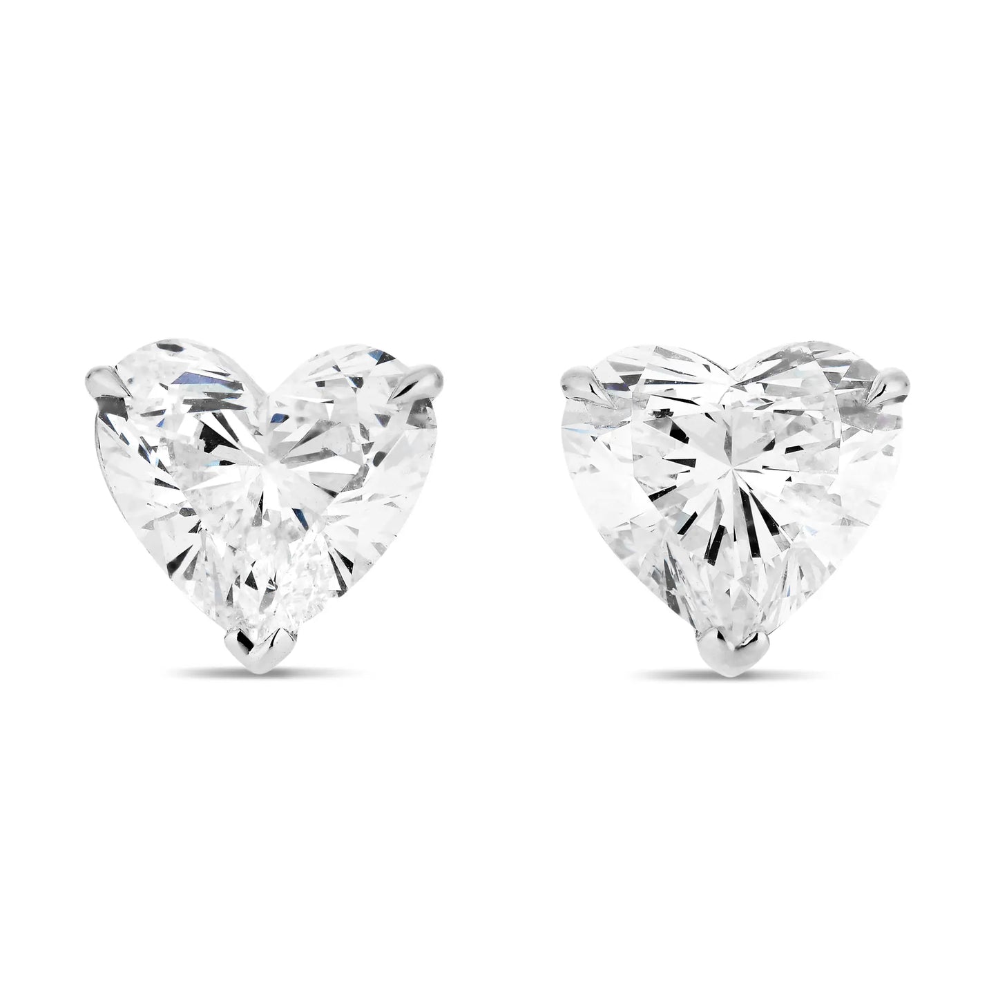 3.00ct White Heart Cut Diamond Earring