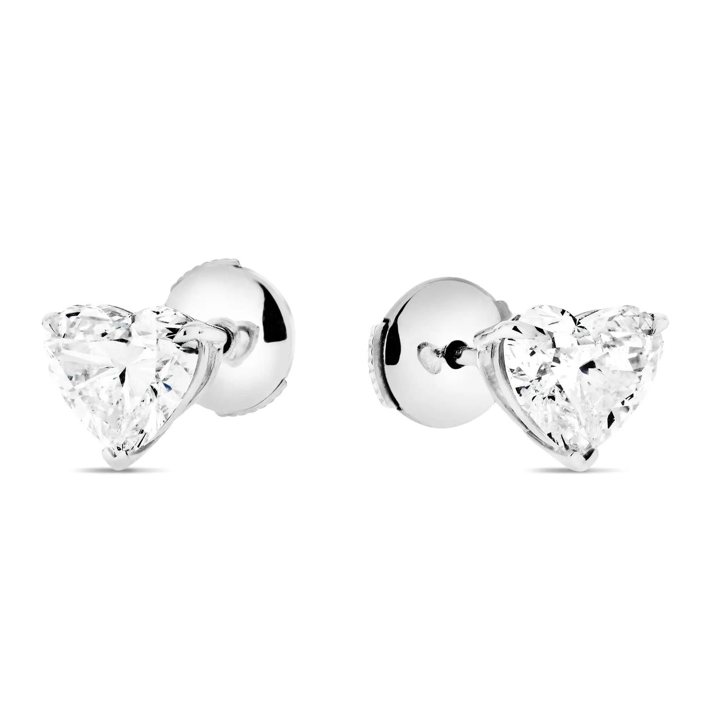 3.00ct White Heart Cut Diamond Earring