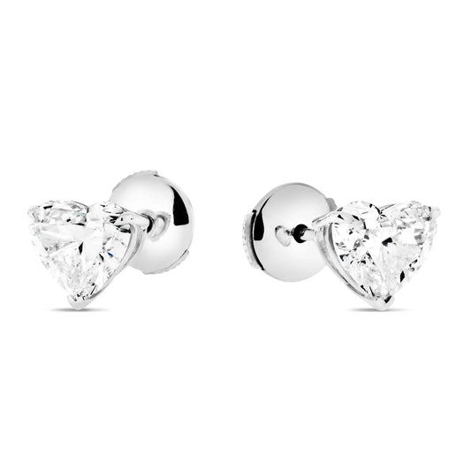 Orecchino con diamante bianco taglio a cuore da 3,00 ct