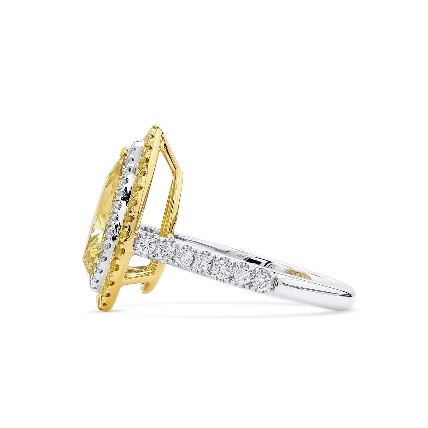 3.23ct Pear Cut Brownish Yellow Diamond Ring