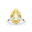 Anello con diamante giallo brunastro taglio a pera da 3,23 ct