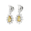 Orecchino con diamante giallo chiaro e bianco da 3,30 ct