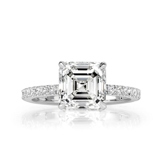 3.40ct Asscher Cut Diamond Engagement Ring