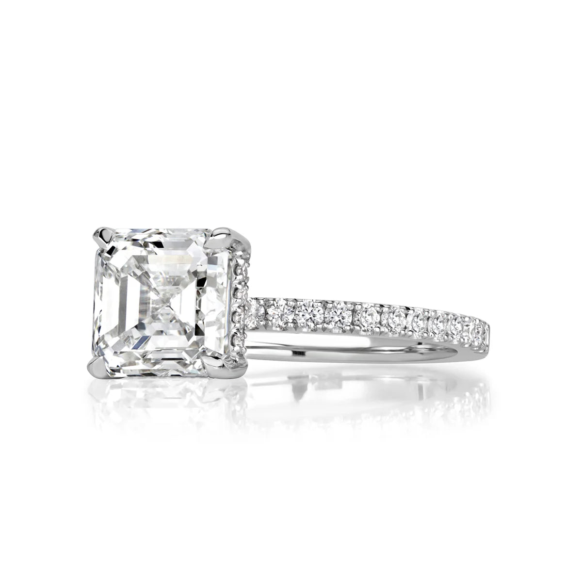 3.40ct Asscher Cut Diamond Engagement Ring