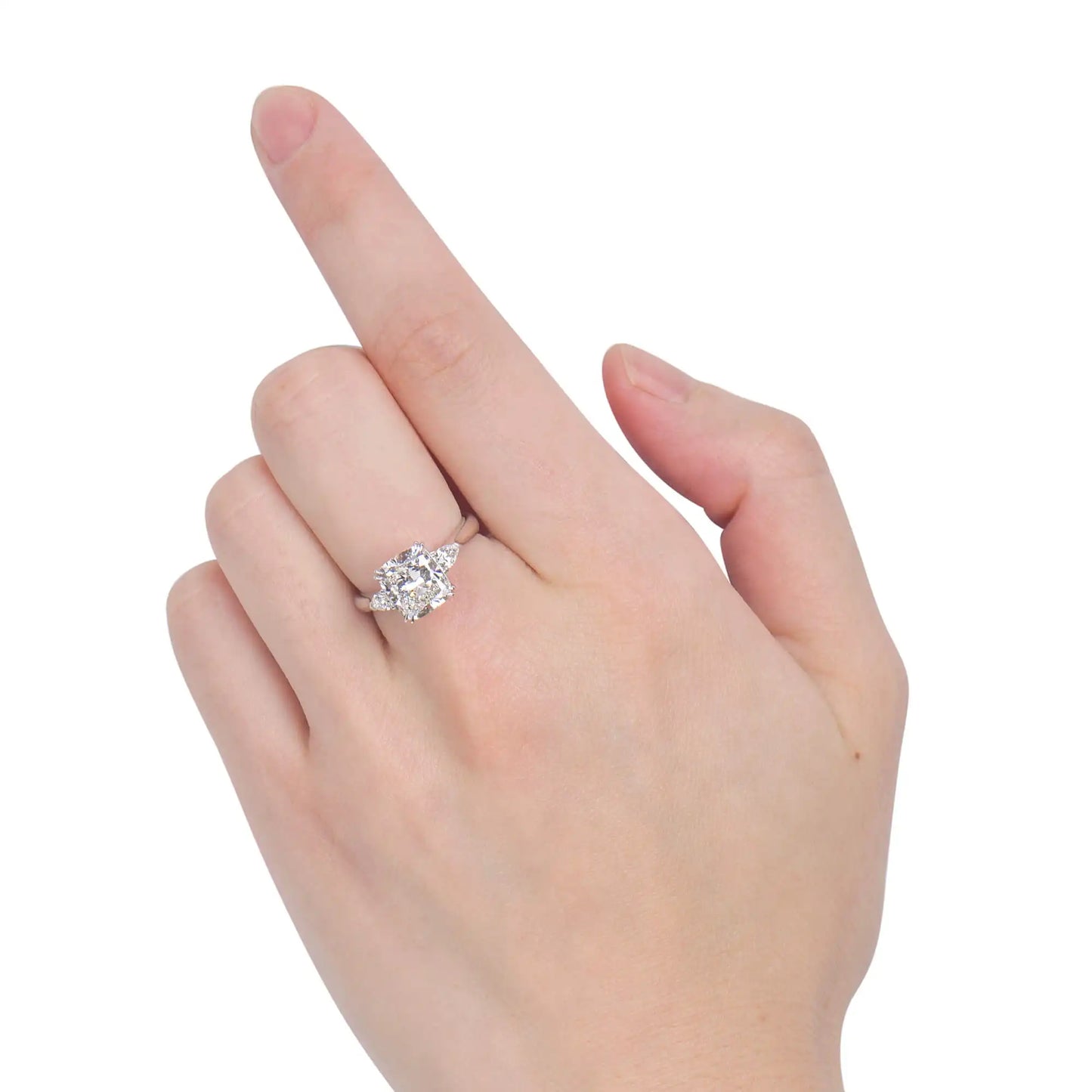 3.49ct Cushion Cut White Diamond Ring