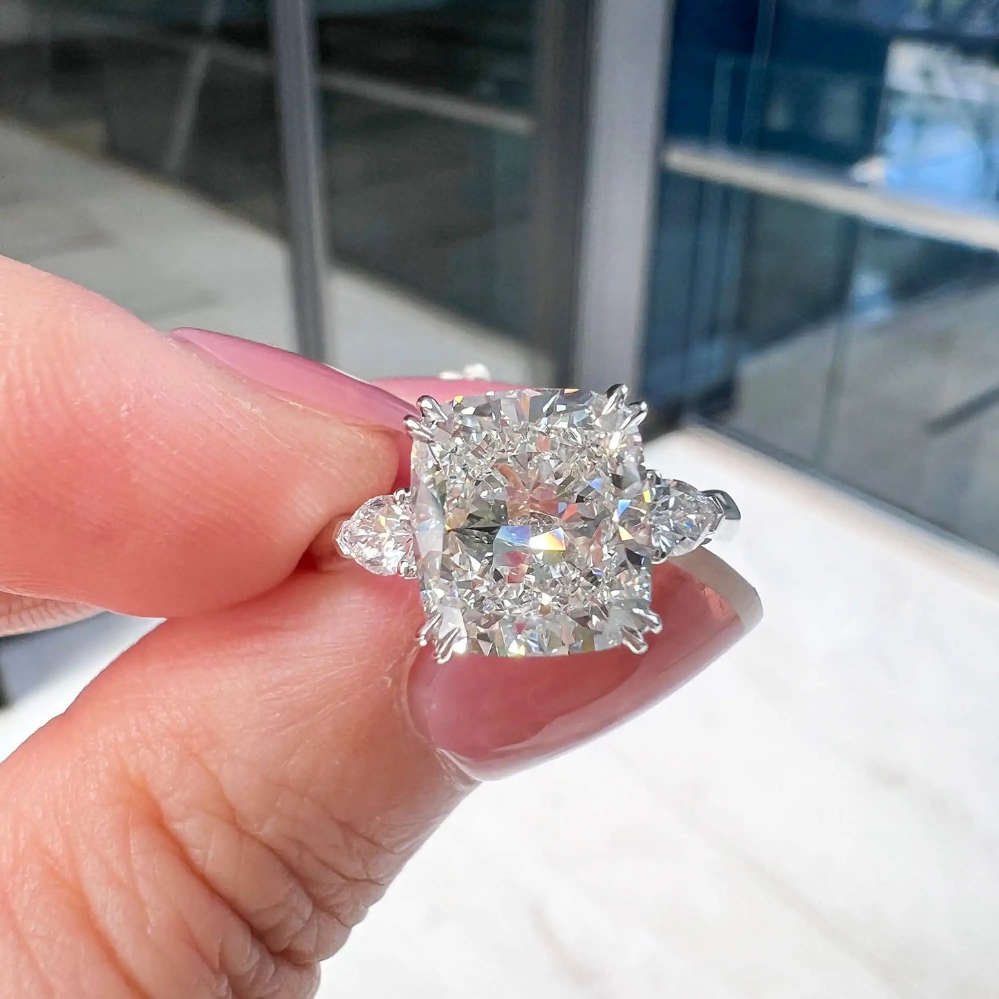 3.49ct Cushion Cut White Diamond Ring