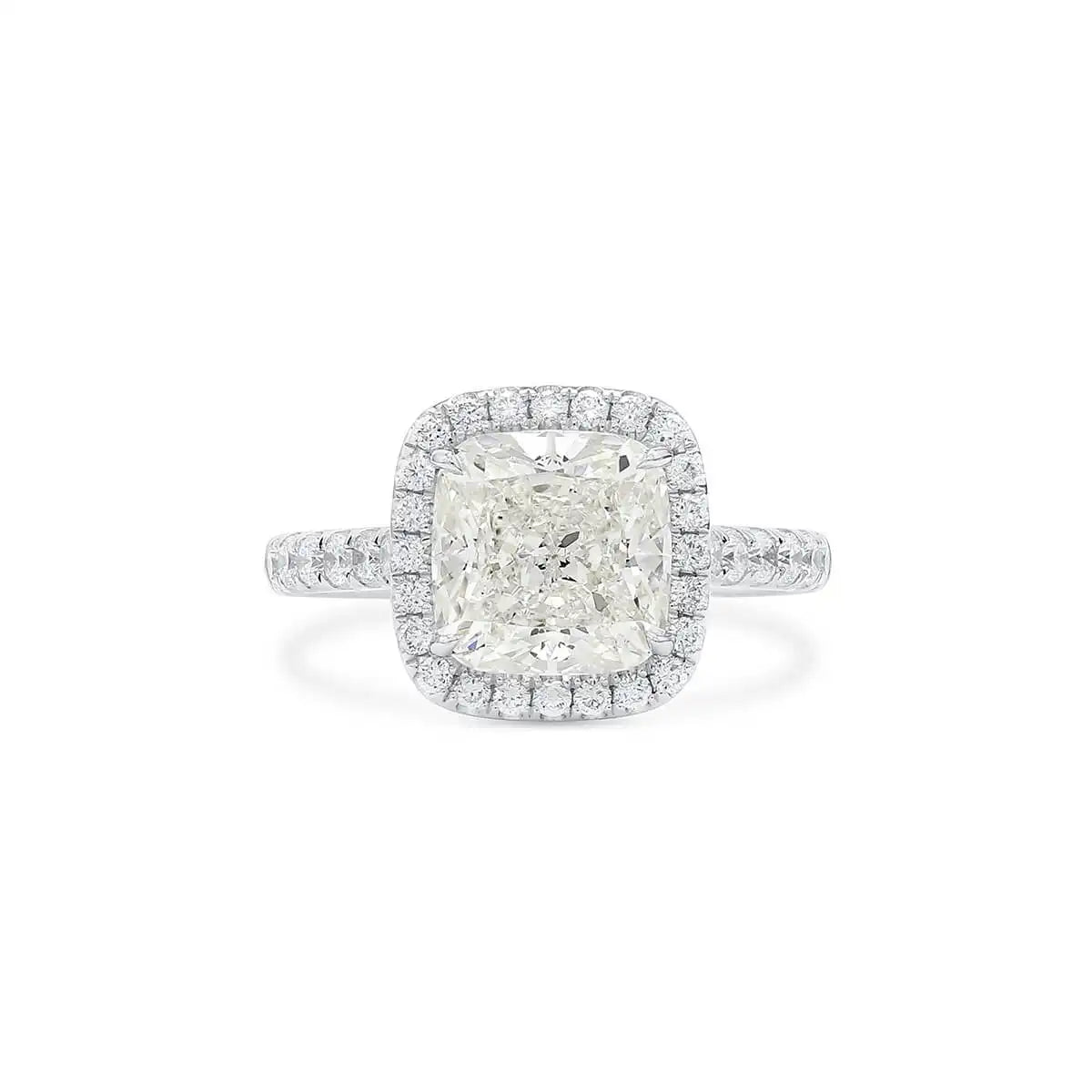 3.76ct Cushion Cut White Diamond Ring