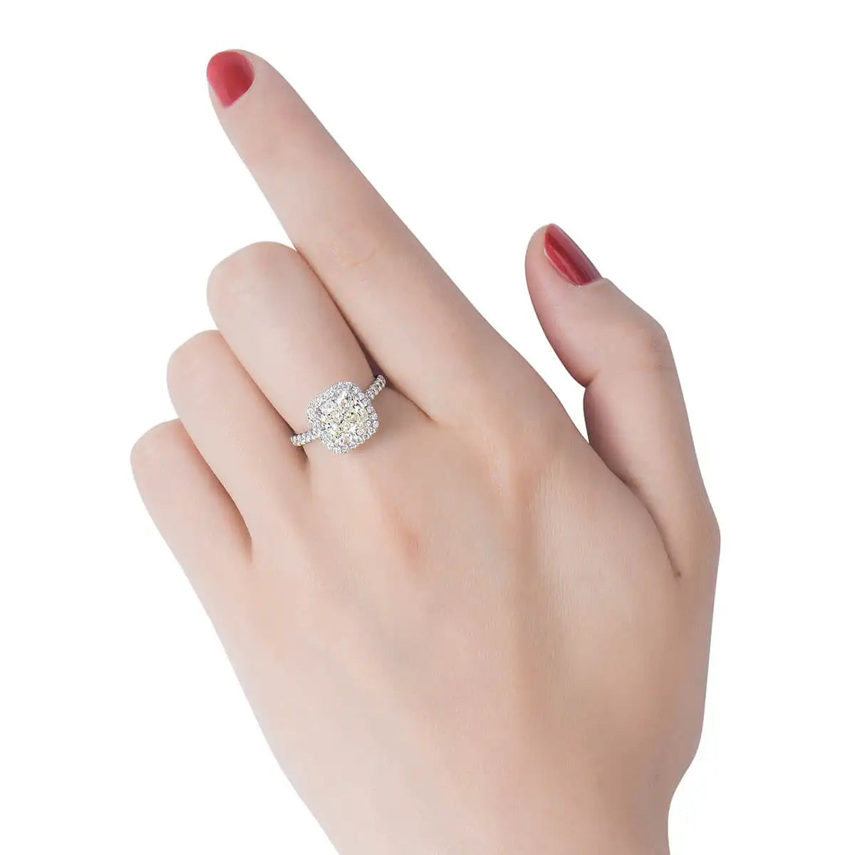 3.76ct Cushion Cut White Diamond Ring