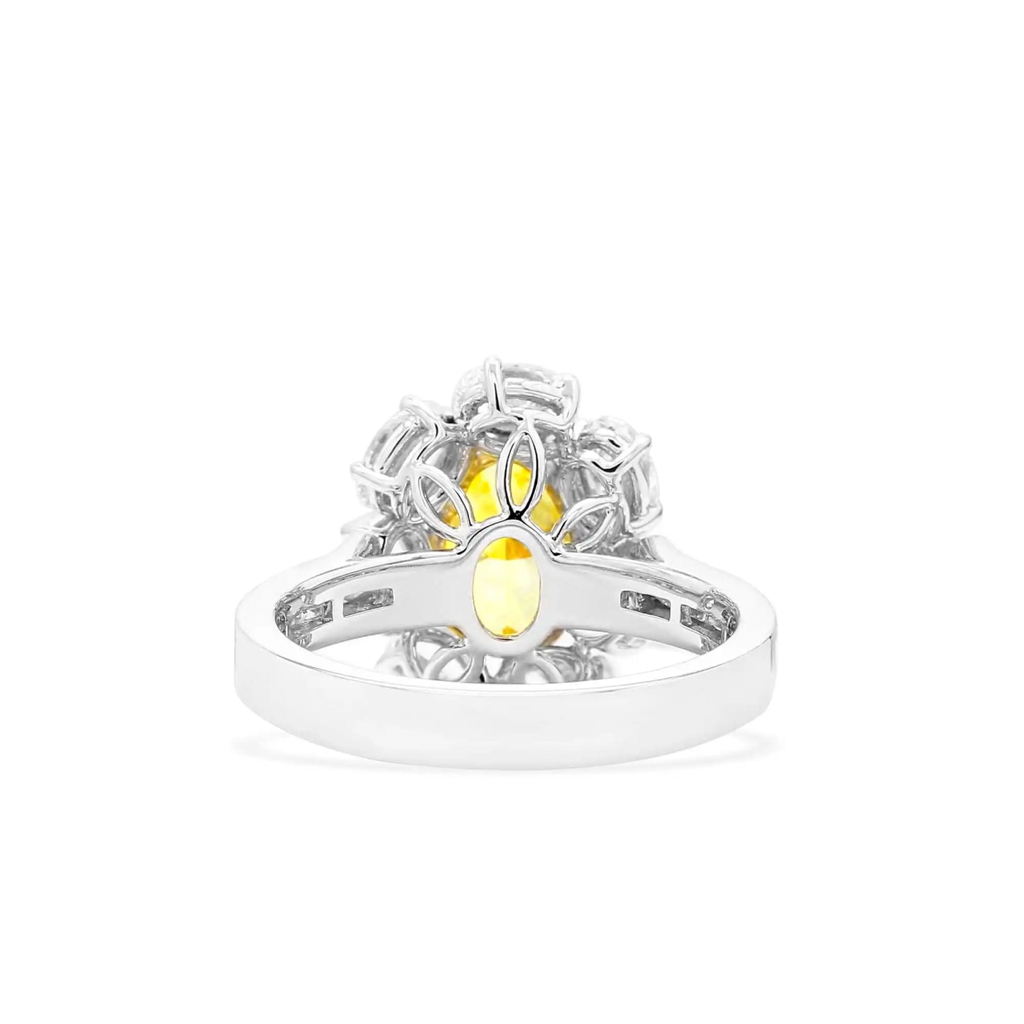3.90ct Oval Cut Fancy Yellow Diamond Ring