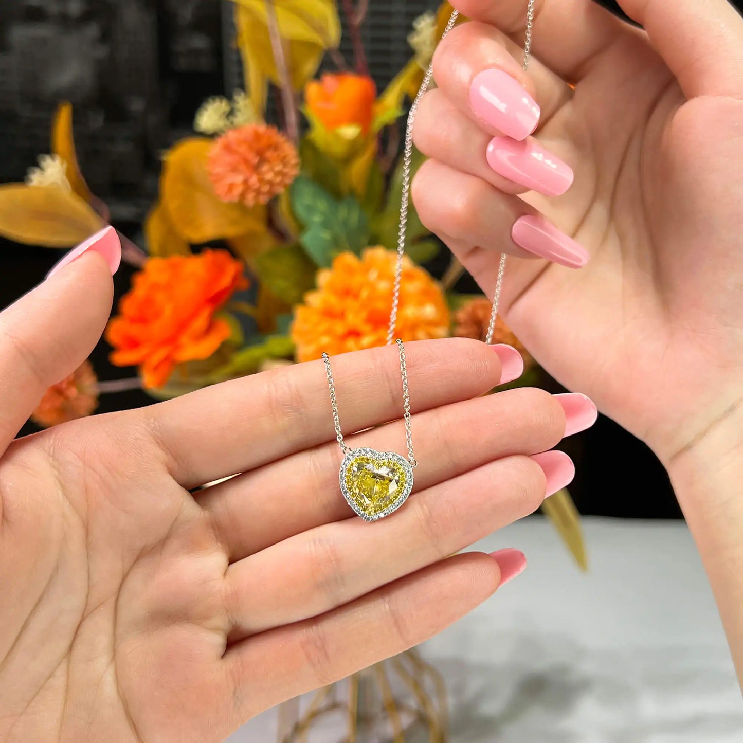 3.91ct Fancy Deep Yellow Diamond Pendent