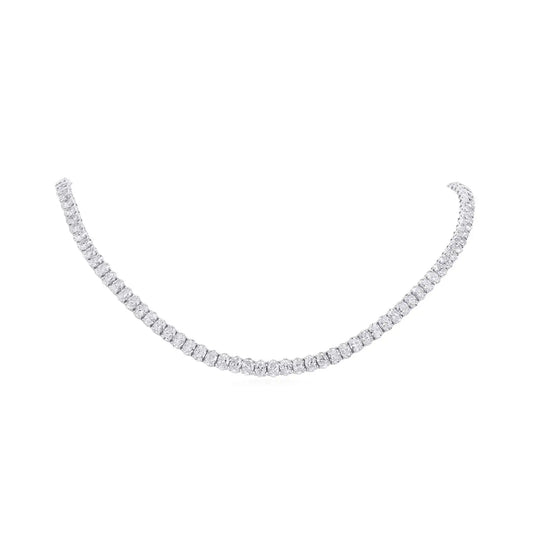 30.62ct White Diamond Oval Shape Necklace