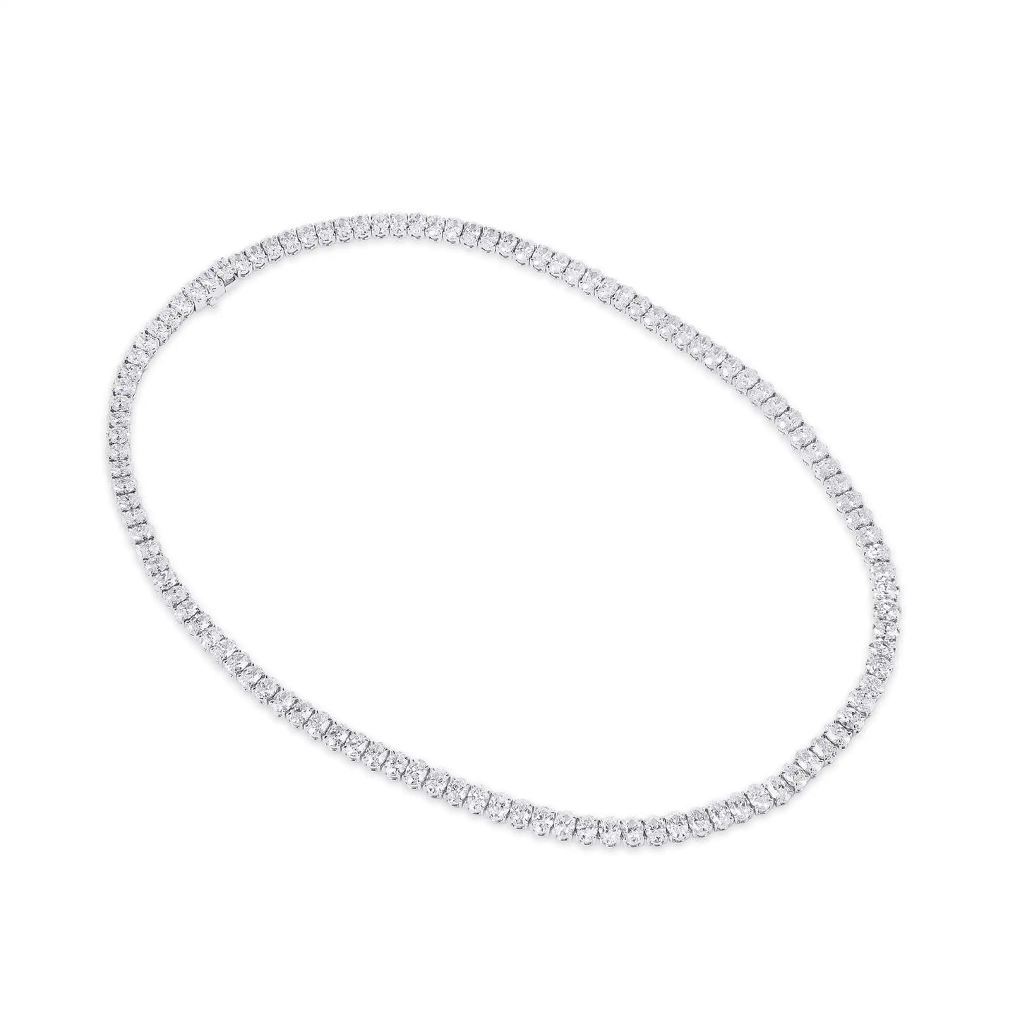 30.62ct White Diamond Oval Shape Necklace