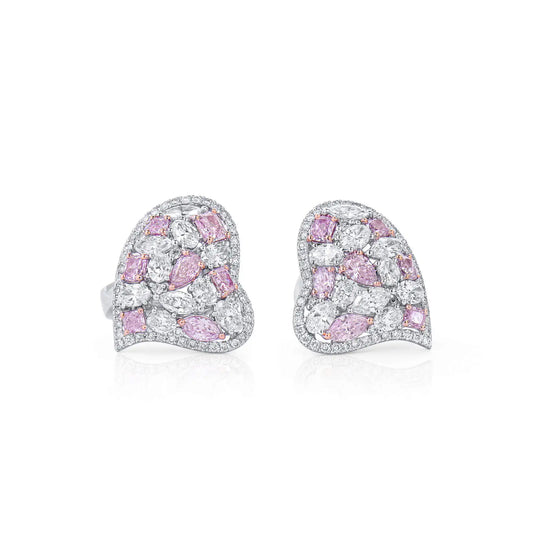 4.45CT Fancy Pink Mix Shape Diamond Earrings